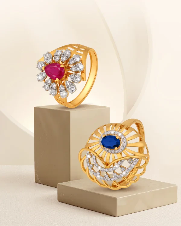 Ruby Floral Cocktail Ring