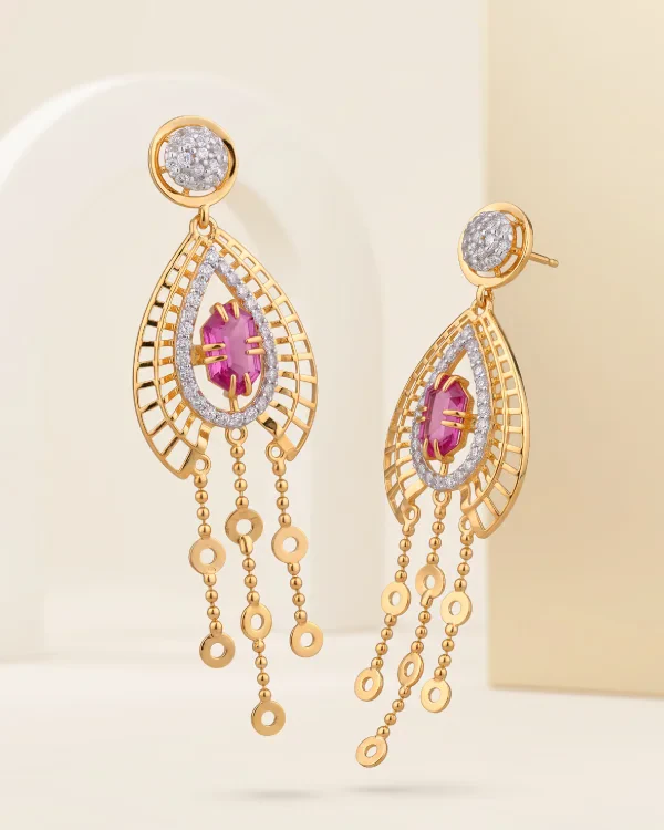 Chandelier Jhumka with Ruby