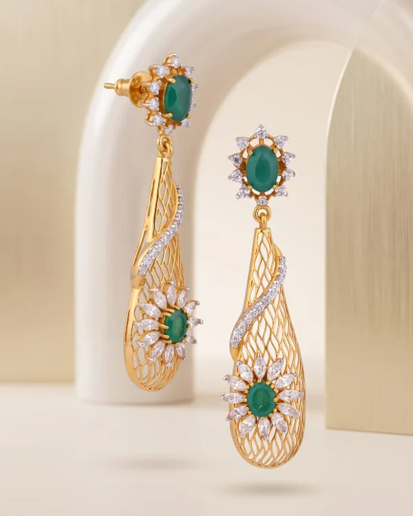Emerald Leaf Danglers